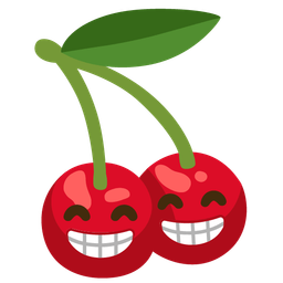 beaming face with smiling eyes and cherries