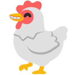beaming face with smiling eyes and chicken
