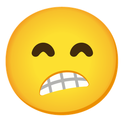 beaming face with smiling eyes and confused face