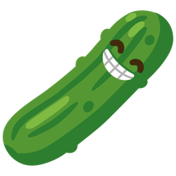 beaming face with smiling eyes and cucumber