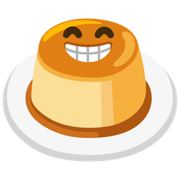 beaming face with smiling eyes and custard