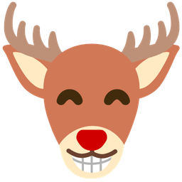 beaming face with smiling eyes and deer