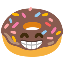 beaming face with smiling eyes and doughnut