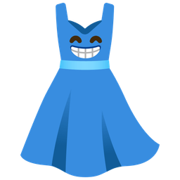 beaming face with smiling eyes and dress