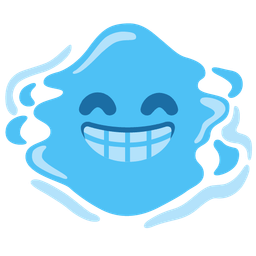 beaming face with smiling eyes and droplet