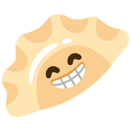 beaming face with smiling eyes and dumpling