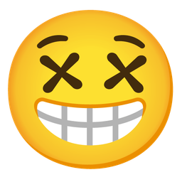 beaming face with smiling eyes and face with crossed-out eyes