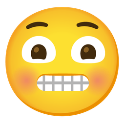 beaming face with smiling eyes and flushed face