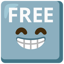 beaming face with smiling eyes and FREE button