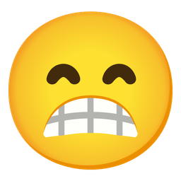 beaming face with smiling eyes and frowning face