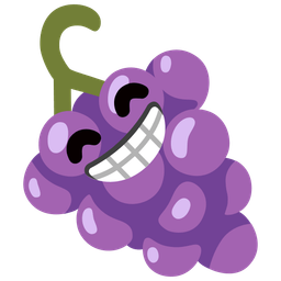 beaming face with smiling eyes and grapes