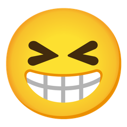 Beaming face with smiling eyes and Grinning squinting face