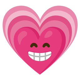 beaming face with smiling eyes and growing heart