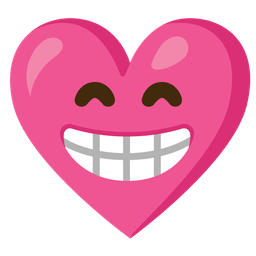 beaming face with smiling eyes and heart with ribbon