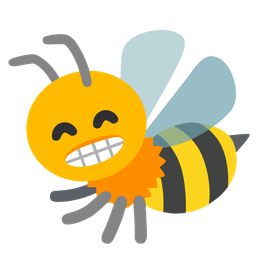 beaming face with smiling eyes and honeybee