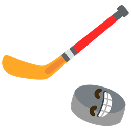 beaming face with smiling eyes and ice hockey