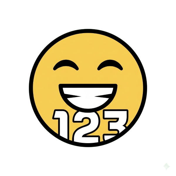 Beaming face with smiling eyes and Input numbers