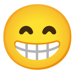 Beaming face with smiling eyes and Kissing face with smiling eyes