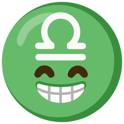 beaming face with smiling eyes and Libra