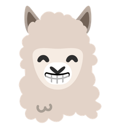 beaming face with smiling eyes and llama