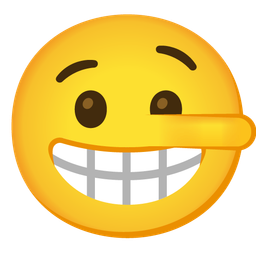 beaming face with smiling eyes and lying face