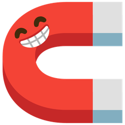 beaming face with smiling eyes and magnet