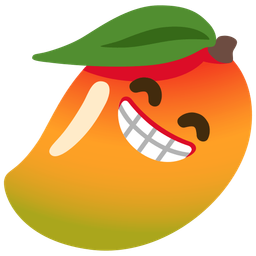 beaming face with smiling eyes and mango