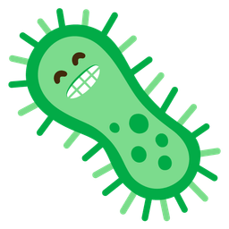 beaming face with smiling eyes and microbe