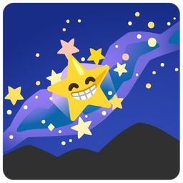 beaming face with smiling eyes and milky way