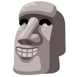 beaming face with smiling eyes and moai