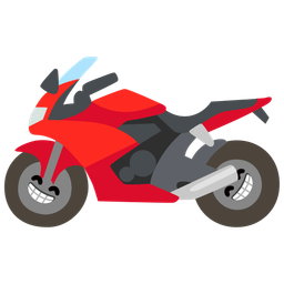 beaming face with smiling eyes and motorcycle