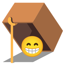 beaming face with smiling eyes and mouse trap