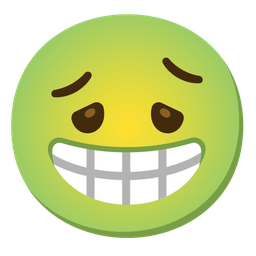 beaming face with smiling eyes and nauseated face