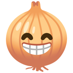 beaming face with smiling eyes and onion