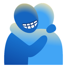 beaming face with smiling eyes and people hugging