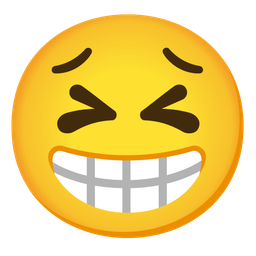 beaming face with smiling eyes and persevering face