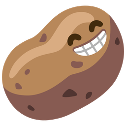 beaming face with smiling eyes and potato