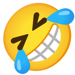 Beaming face with smiling eyes and Rolling on the floor laughing