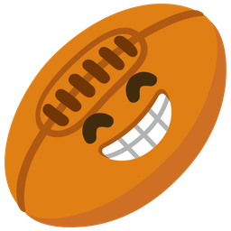 beaming face with smiling eyes and rugby football