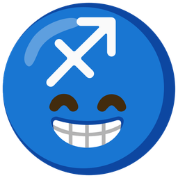 beaming face with smiling eyes and Sagittarius