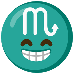 beaming face with smiling eyes and Scorpio