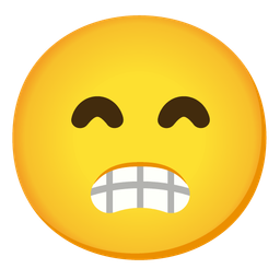 beaming face with smiling eyes and slightly frowning face