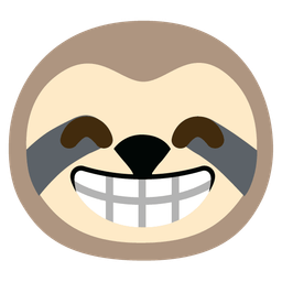 beaming face with smiling eyes and sloth