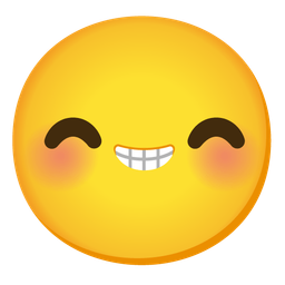 Beaming face with smiling eyes and Smiling face with smiling eyes