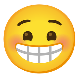 Beaming face with smiling eyes and Smiling face