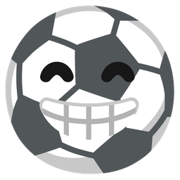 beaming face with smiling eyes and soccer ball