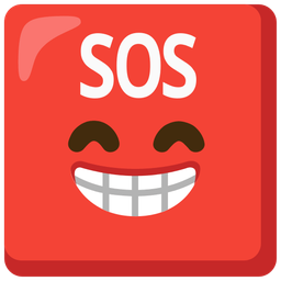 beaming face with smiling eyes and SOS button