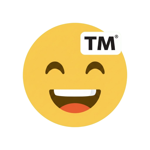Beaming face with smiling eyes and Trade mark