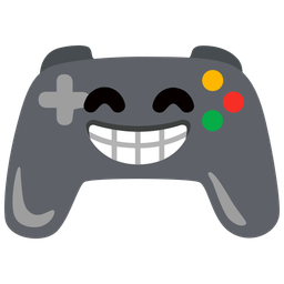 beaming face with smiling eyes and video game