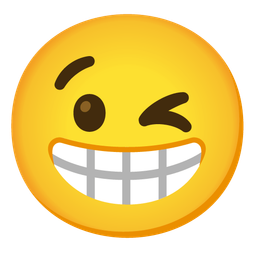 Beaming face with smiling eyes and Winking face